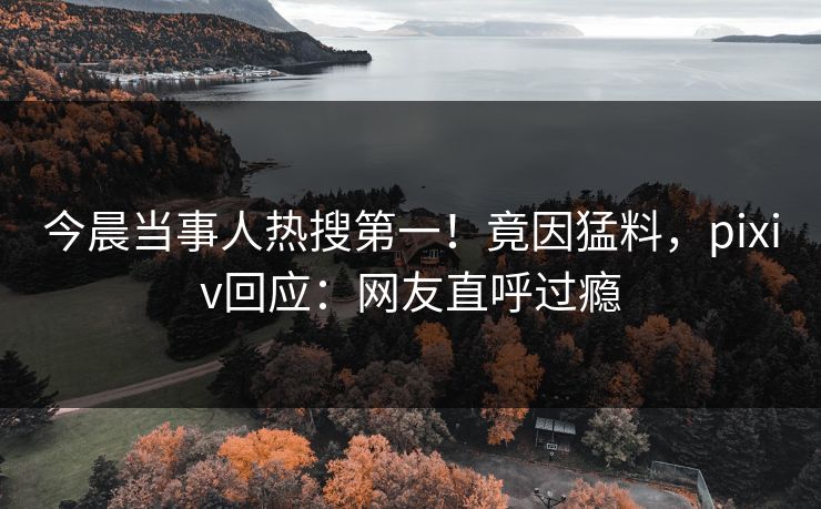 今晨当事人热搜第一！竟因猛料，pixiv回应：网友直呼过瘾