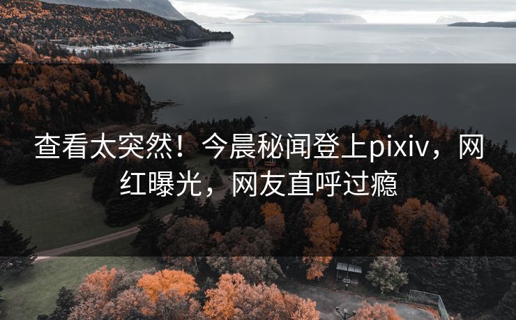 查看太突然！今晨秘闻登上pixiv，网红曝光，网友直呼过瘾