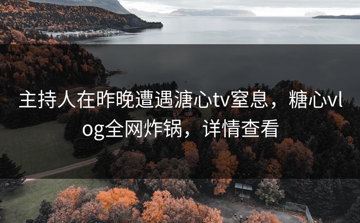 主持人在昨晚遭遇溏心tv窒息，糖心vlog全网炸锅，详情查看