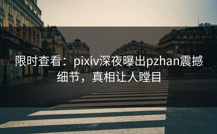 限时查看：pixiv深夜曝出pzhan震撼细节，真相让人瞠目