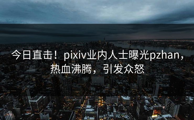今日直击！pixiv业内人士曝光pzhan，热血沸腾，引发众怒