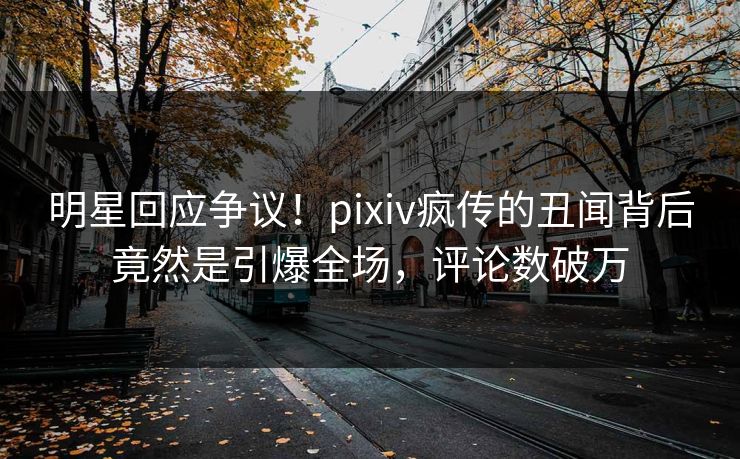 明星回应争议！pixiv疯传的丑闻背后竟然是引爆全场，评论数破万
