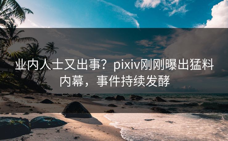 业内人士又出事？pixiv刚刚曝出猛料内幕，事件持续发酵