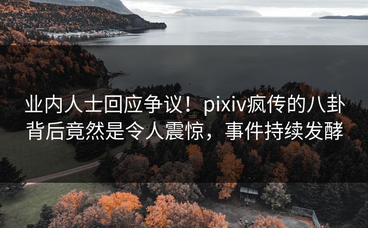 业内人士回应争议！pixiv疯传的八卦背后竟然是令人震惊，事件持续发酵