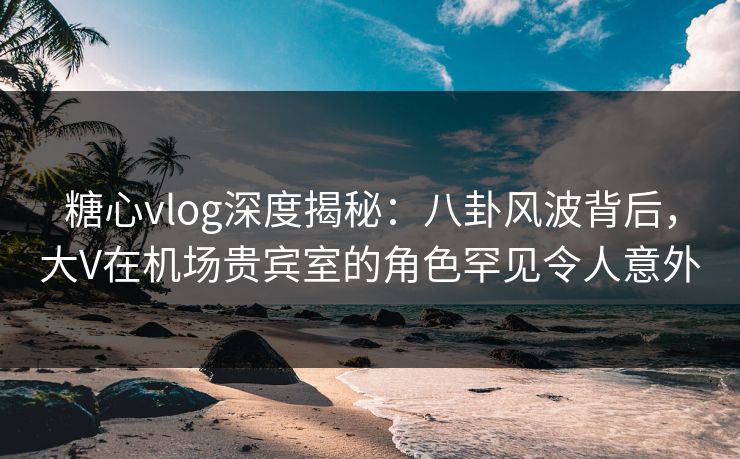 糖心vlog深度揭秘：八卦风波背后，大V在机场贵宾室的角色罕见令人意外