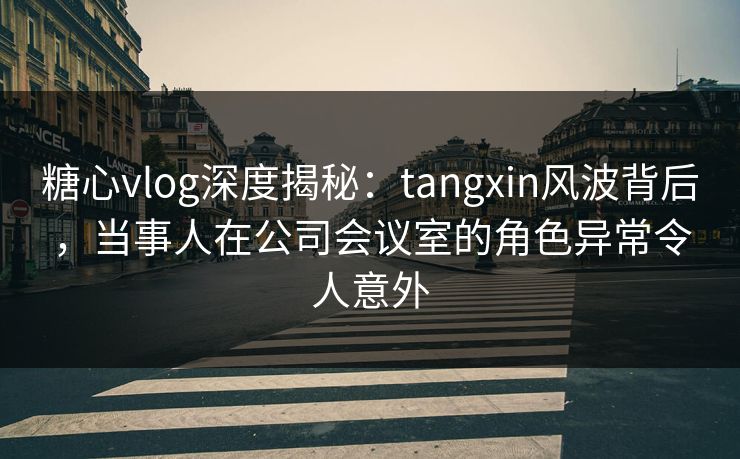 糖心vlog深度揭秘：tangxin风波背后，当事人在公司会议室的角色异常令人意外